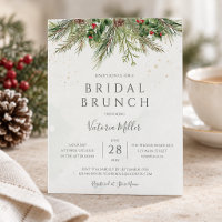 Budget Rustic Winter Greenery Bridal Brunch Invite
