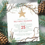 Budget rustic winter holiday party invitation<br><div class="desc">Elegant winter nature dried branches and pine tree bough watercolor forest elements with a wooden star in fern green, brown and white Christmas family and friends party BUDGET AFFORDABLE invitation template. Please note that the background colour is editable. You can change it after selecting CUSTOMIZE option. The invitation is suitable...</div>