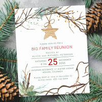 Budget rustic winter holiday party invitation