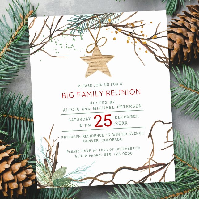 Budget rustic winter holiday party invitation (Creator Uploaded)