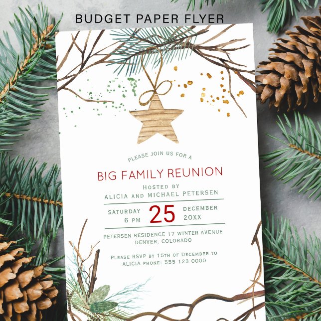 Budget rustic winter holiday party invitation flyer (Creator Uploaded)