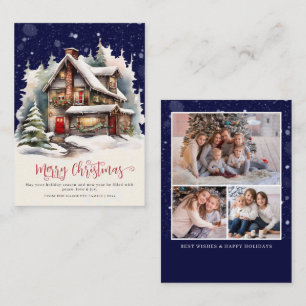 Budget Rustic Winter Photo Merry Christmas Card