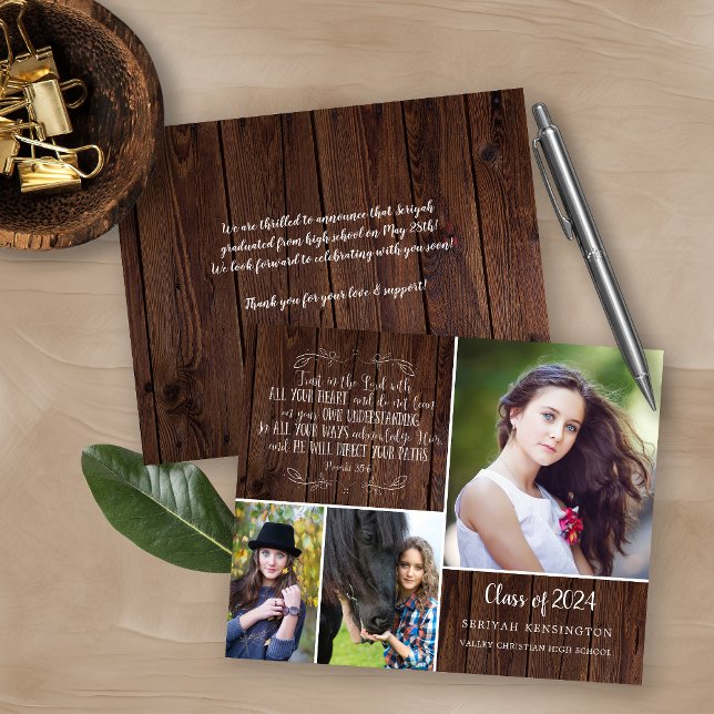 Budget Rustic Wood Christian Graduation Proverbs 3 (Creator Uploaded)