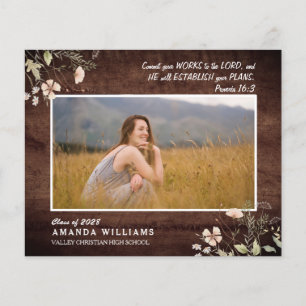 BUDGET Rustic Wood Christian Graduation Verse