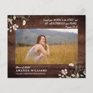 BUDGET Rustic Wood Christian Graduation Verse