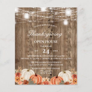 Budget Rustic Wood Floral Thanksgiving Open House