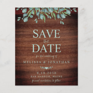 Budget Rustic Wood Greenery Save The Date
