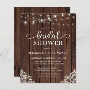 BUDGET Rustic Wood Lace String Light Bridal Shower