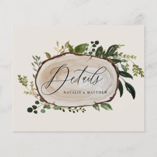 budget Rustic wood slice wedding details Flyer