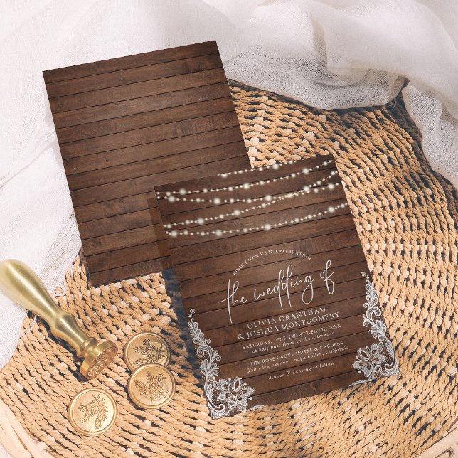 Budget Rustic Wood String Lights & Lace Wedding (Creator Uploaded)
