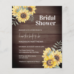 Budget Rustic Wood Sunflower Bridal Shower