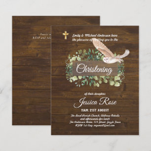 BUDGET Rustic Woodland Christening Invite Baptism