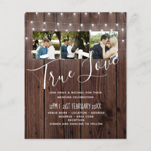 BUDGET Rustic Woodland Lights Wedding Invites