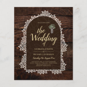 BUDGET Rustic Woodland Wedding Wood Lace INVITE Flyer