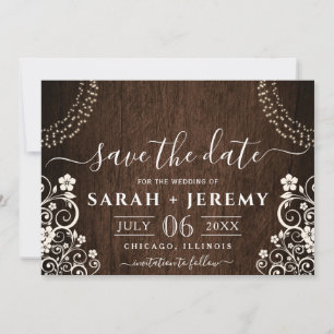 Budget Rustic Woodsy Light Wedding Save the Date
