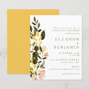 Budget Rustic Yellow Floral Bridal Shower Invite