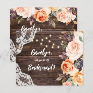 Budget RusticBlushFloral Will You Be My Bridesmaid