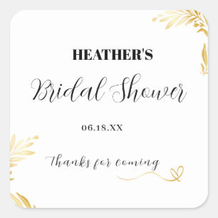 Budget rústico Ducha dorada Bridgerton, gold Square Sticker