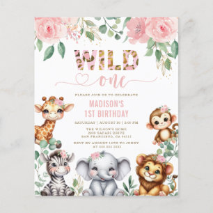 Budget Safari Animal Wild One Floral 1st Birthday