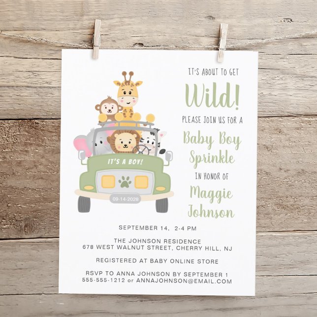 Budget Safari Baby Sprinkle Invitation (Creator Uploaded)