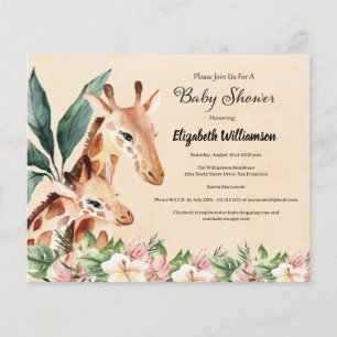 Budget Safari Giraffe Animal Baby Shower Flyer