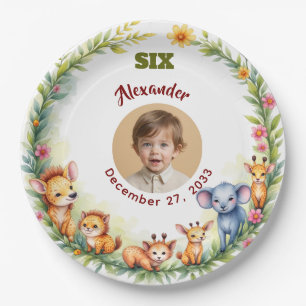 Budget Safari Photo Plate, Kids Birthday Party Paper Plate