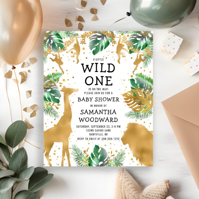 Budget Safari Wild One Baby Shower Invitation (Creator Uploaded)