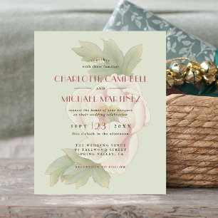 BUDGET Sage & Blush Pink Floral Wedding Invitation