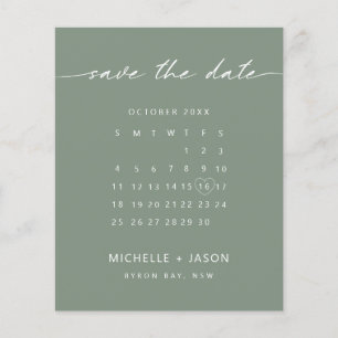 BUDGET sage calendar Save the Date Invitation Flyer