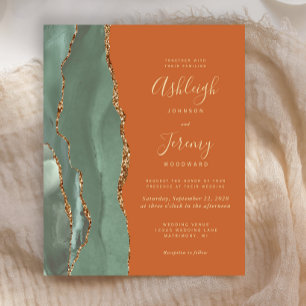 Budget Sage Green Agate Burnt Orange Wedding