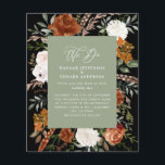 Budget sage green botanical wedding details invite flyer<br><div class="desc">Budget rustic watercolor floral wedding invite and details card. With beautiful rust,  terracotta,  blush pink,  black and sage green pampas grass eucalyptus watercolor details. This modern wedding invite is sure to set the style for your big day.</div>