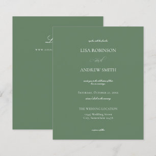 Budget Sage Green Calligraphy Wedding