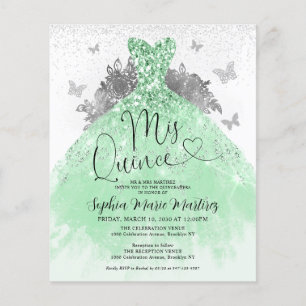 Budget Sage Green Dress Mis Quince Quinceañera