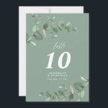 Budget sage green eucalyptus elegant wedding table invitation<br><div class="desc">Beautiful delicate elegant budget eucalyptus foliage wedding table number design. Modern elegant on trend sage green,  black,  navy blue and white stylish contemporary rustic collection. Ideal for spring,  summer,  fall,  autumn or winter weddings.</div>