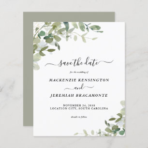 Budget Sage Green Eucalyptus Wedding Save the Date