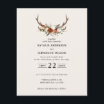 Budget sage green floral stag wedding invitation flyer<br><div class="desc">Rustic floral and stag antlers botancial wedding invite and details card. With beautiful black,  rust,  terracotta,  blush pink and sage green pampas grass eucalyptus watercolor details. This modern wedding invite is sure to set the style for your big day.</div>