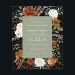 Budget sage green floral wedding details invite flyer<br><div class="desc">Budget rustic watercolor floral wedding invite and details card. With beautiful rust,  terracotta,  blush pink,  black and sage green pampas grass eucalyptus watercolor details. This modern wedding invite is sure to set the style for your big day.</div>