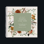 Budget sage green floral wedding guest book rustic<br><div class="desc">Terracotta,  natural,  sage green and black floral botanical stag modern rustic elegant arch wedding budget guest book favour decor design. Part of a modern collection.</div>