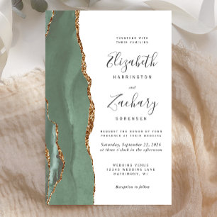 Budget Sage Green Gold Agate Wedding