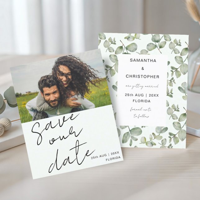 Budget Sage Green Photo  Save the Date (Creator Uploaded)