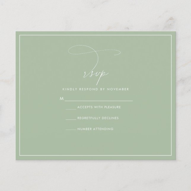 Budget Sage Green RSVP Flyer (Front)