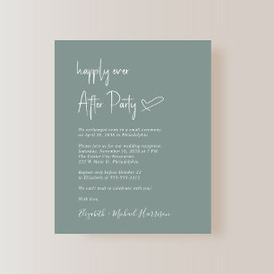 Budget Sage Green Wedding Reception Invitation