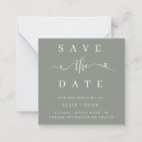 BUDGET Sage Green Wedding Save the Date Invitation