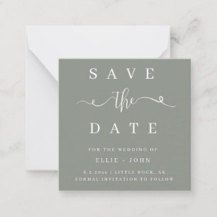 BUDGET Sage Green Wedding Save the Date Invitation