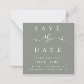 BUDGET Sage Green Wedding Save the Date Invitation