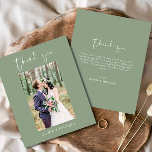 Budget Sage Green Wedding Thank You Photo  Flyer