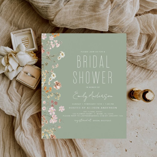 Budget Sage Green Wildflower Bridal Shower (Creator Uploaded)