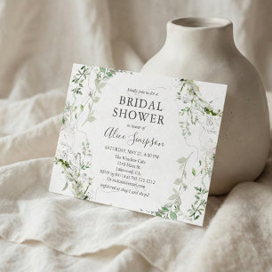 Budget Sage Greenery Bridal Shower Invitation Postcard