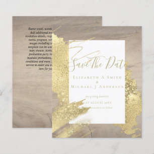 BUDGET SAVE DATES Gold Foil Glitter Look Abstract