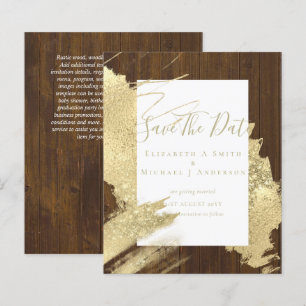 BUDGET SAVE DATES Gold Foil Glitter Look Abstract